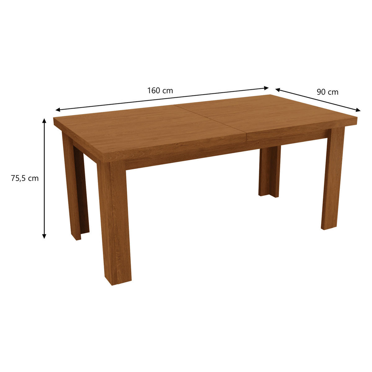 ESSTISCH ausziehbar 160-200 x 90 x 75,5 cm Esche hell - Eschefarben, Holzwerkstoff (90/160/75.5cm) - Koseto