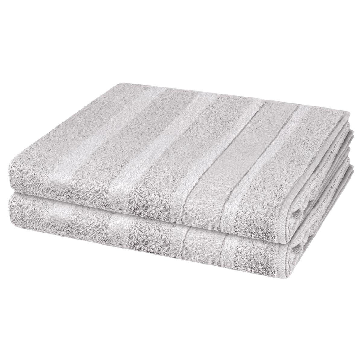 DUSCHTUCH Noblesse 2er-Set - Hellgrau, Textil (80/160cm) - Cawoe
