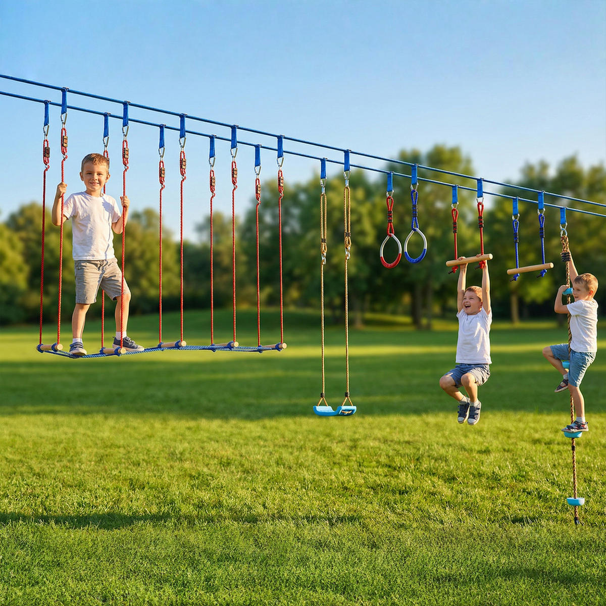 NINJA-WARRIOR Holz Metall Mehrfarbig - Multicolor, Holz (5/2400cm) - AIYAPLAY