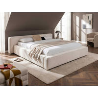 POLSTERBETT Jodie XL Low Cream 200/200 cm Samt mit Bettkasten - Creme, Textil/Metall (200/200cm) - wonello