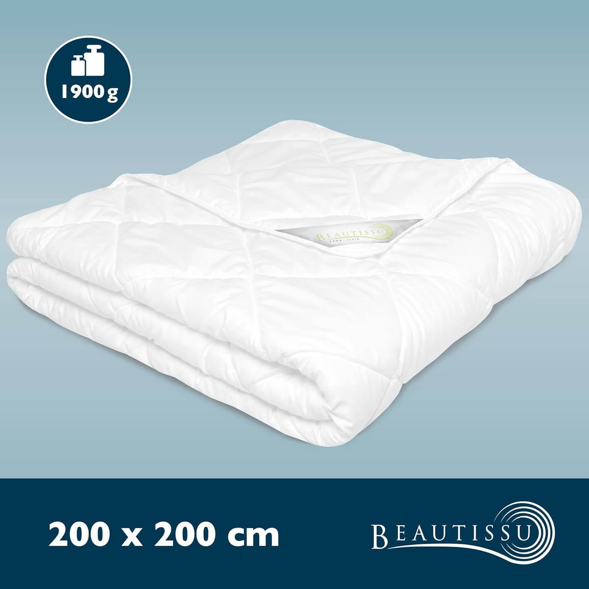 BETTDECKE BeauNuit MD 200/200 cm Mono - Weiß, Textil (200/200cm) - Beautissu 