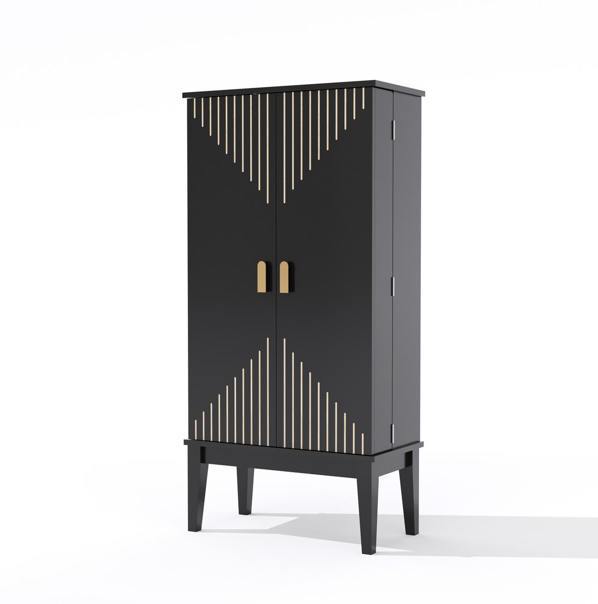 DONJI kuhinjski element, 120/59/30 cm, MDF crni, s 5 polica i prostorom za odlaganje u vratima - crna, drvni materijal (59/120/30cm) - BEAOK