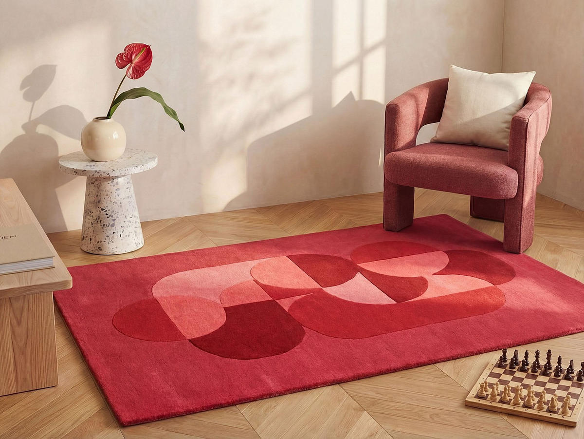 WOHNZIMMERTEPPICH - 230 cmcm x 160 cmcm - Stoff - Rot - BLIVORA - Rot, Textil (230/160cm) - Vente-Unique