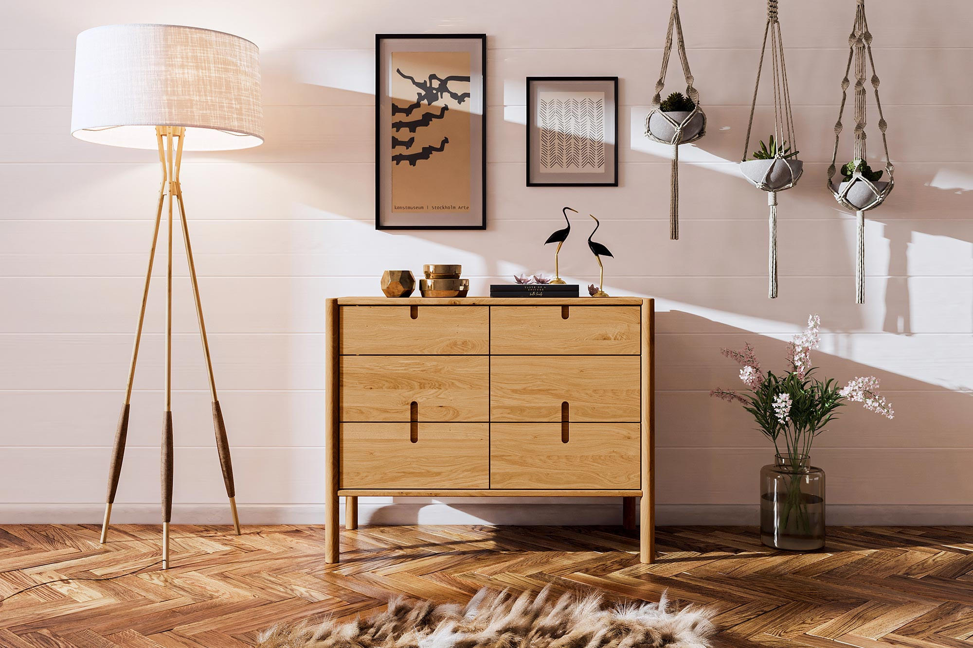 KOMMODE INA Wildeiche - Alteiche, Holz (97/79/46cm) - byoak