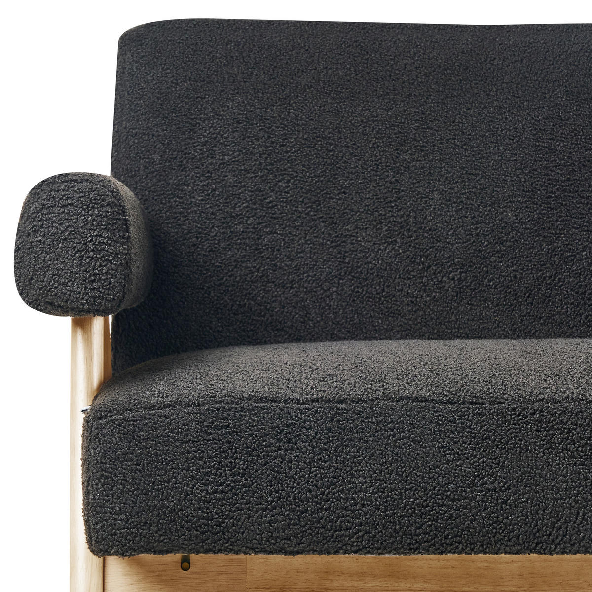 2-SITZER-SOFA Bouclé Schwarz/Hellbraun Tamre - Schwarz, Textil (148/79/78cm) - Beliani