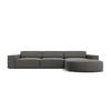 ECKSOFA rechts Jodie aus Samt hellgrau 4 Sitzplätze - Hellgrau, Textil (166/284cm) - Micadoni