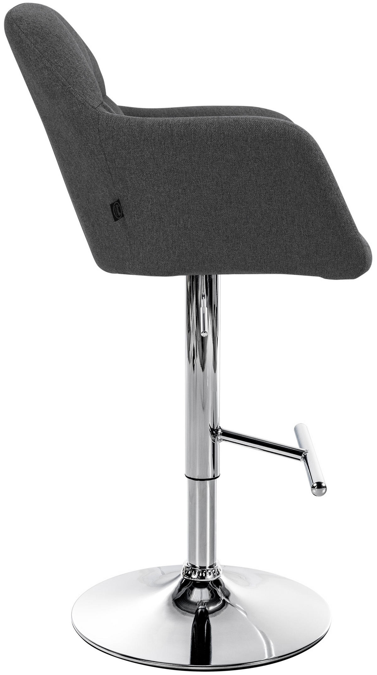 BARHOCKER Nardo Stoff chrom dunkelgrau - Chromfarben/Dunkelgrau, Textil/Metall (57/118/59cm) - TPFLiving