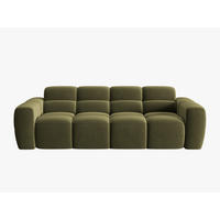 SOFA Lisa aus Samt hellgrün 4 Sitzplätze - Hellgrün, Textil (256/77/101cm) - Micadoni