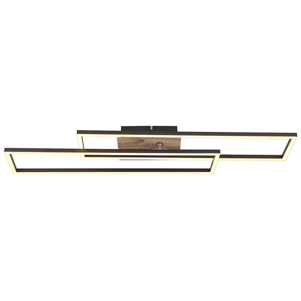 LED DECKENLEUCHTE DAKARI Holzoptik Schwarz - Schwarz, Metall (80/60/8cm) - Globo Lighting