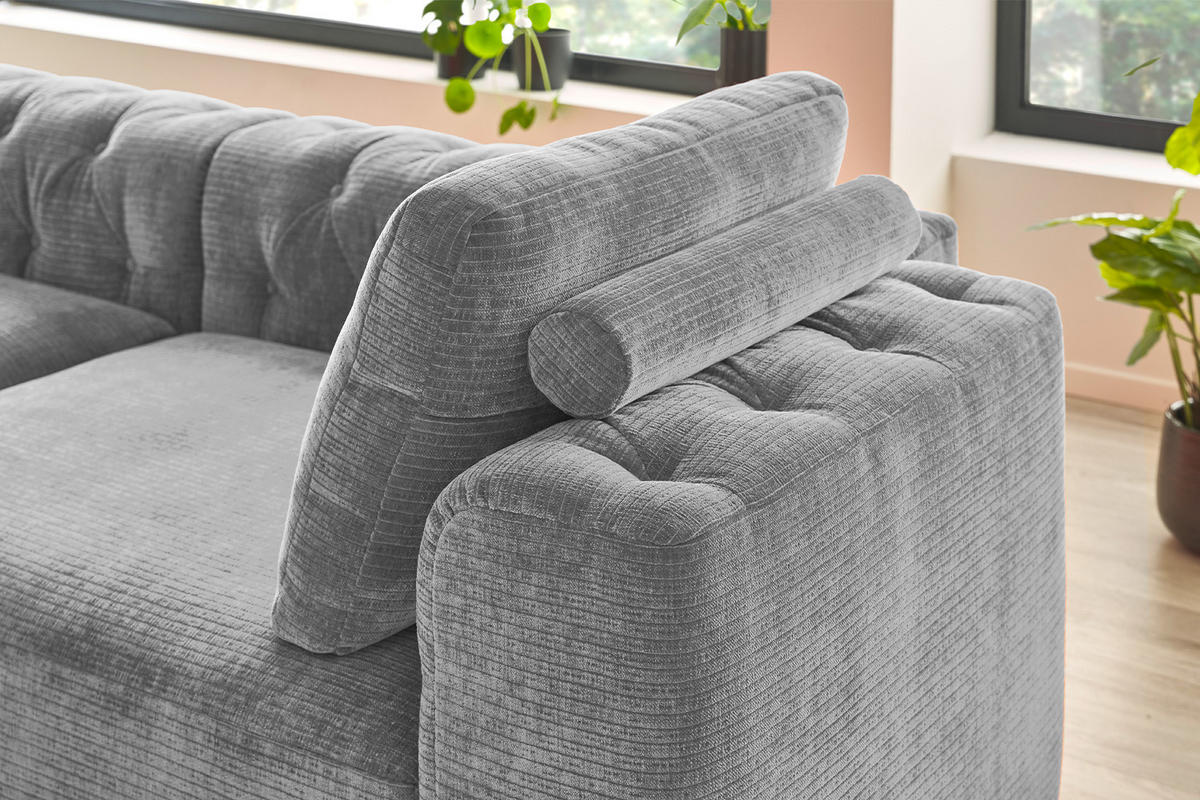 RÜCKENKISSEN SEPHI Grau Cord - Grau, Textil (70/20cm) - KAWOLA