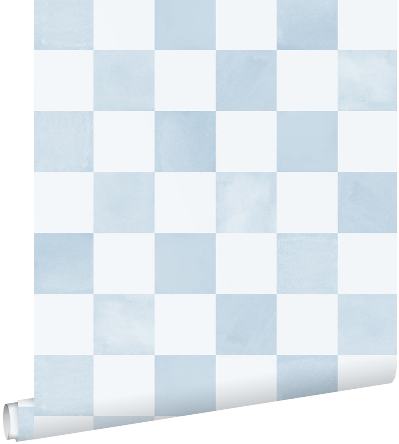 TAPETE Karomuster 53 cm x 10.05 m - Blau, Papier (53/1000cm) - ESTAhome