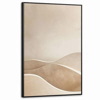 LEINWAND Bilder mit Rahmen - Beige - Natur - Abstrakt - Modern - 90x140 - Beige, Textil (90/140cm) - MuchoWow