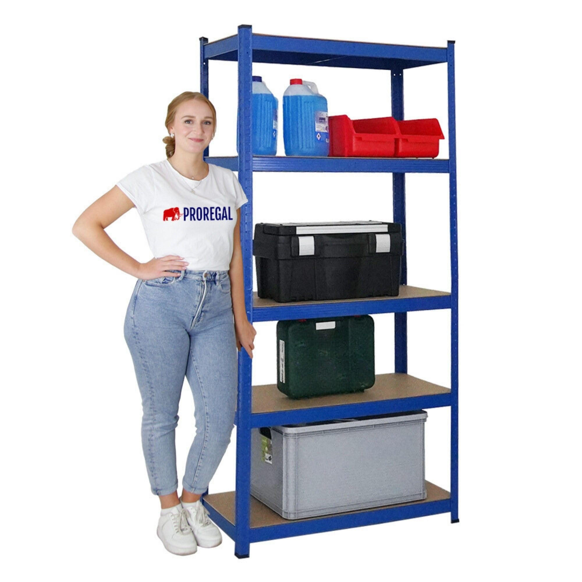 SCHWERLASTREGAL Ragnar 180x90x40 cm Fachlast 175 kg Blau - Blau, Metall (90/180/40cm) - PROREGAL
