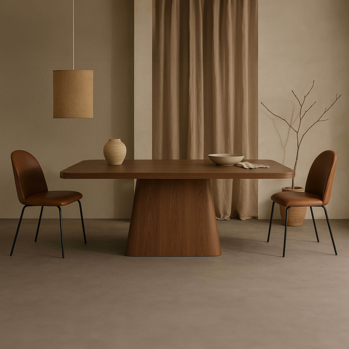 ESSTISCH, dunkles Holzeffekt - Braun, Holz (180/90/75cm) - Oviala