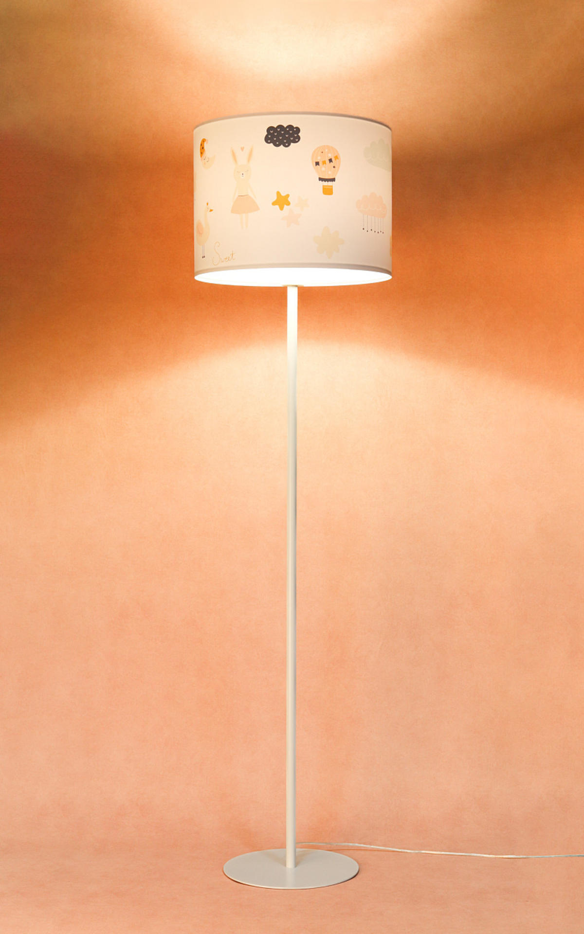 STEHLAMPE Bunt 40/30 cm - Multicolor/Weiß, Kunststoff (30/3.8/30cm) - ONZENO