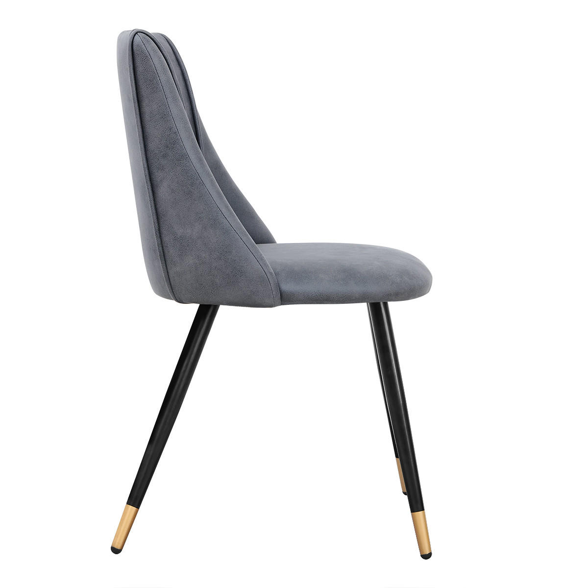 STUHL-SET 2 Stück in Kunstleder - Hellgrau/Schwarz, Holzwerkstoff/Textil (56/83/55cm) - Urban Meuble