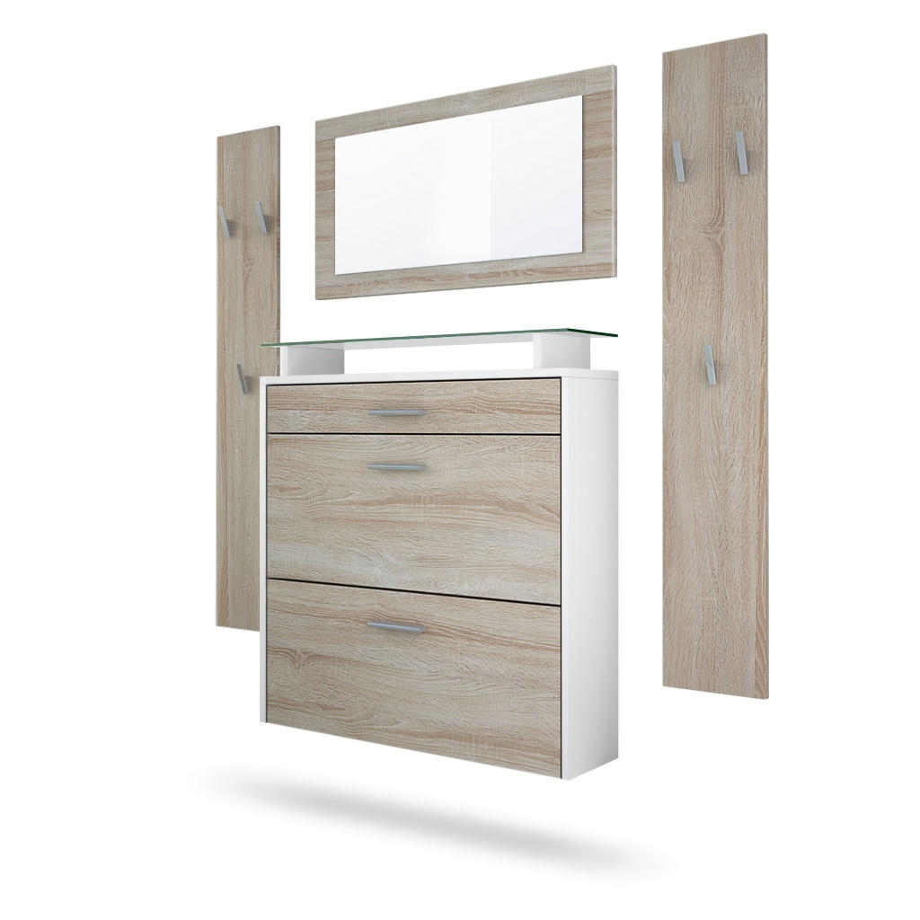 GARDEROBE Malea Front in Eiche sägerau - Eiche San Remo, Holzwerkstoff (180/180/23cm) - Vladon