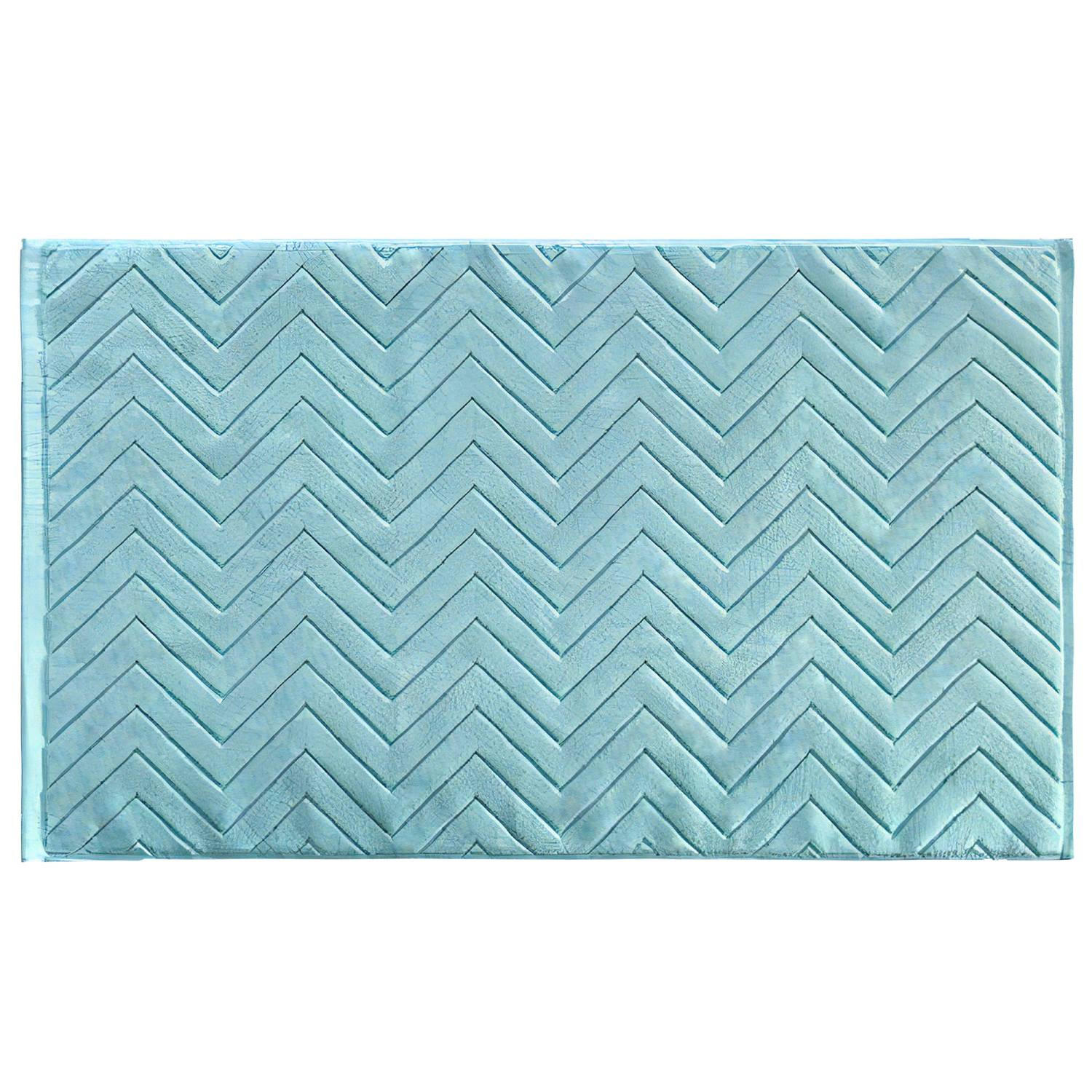 BADEMATTE rutschfest mit Memory-Schaum (Blau) - Blau, Textil (50/80cm) - Intirilife