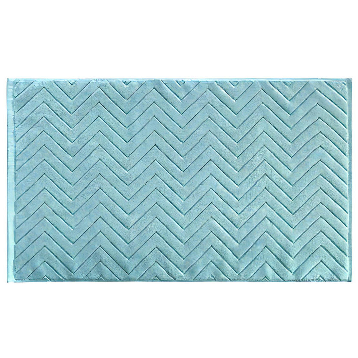 BADEMATTE rutschfest mit Memory-Schaum (Blau) - Blau, Textil (50/80cm) - Intirilife