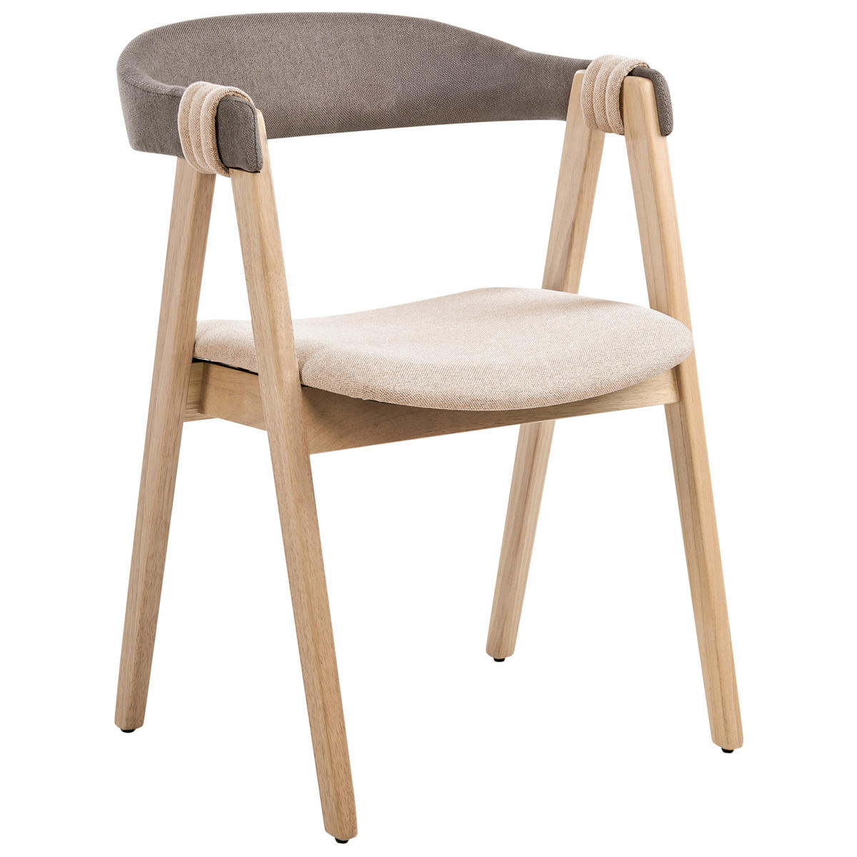 ESSZIMMERSTUHL 2er-Set Taupe Day - Taupe/Braun, Textil (55/75/57cm) - Beliani