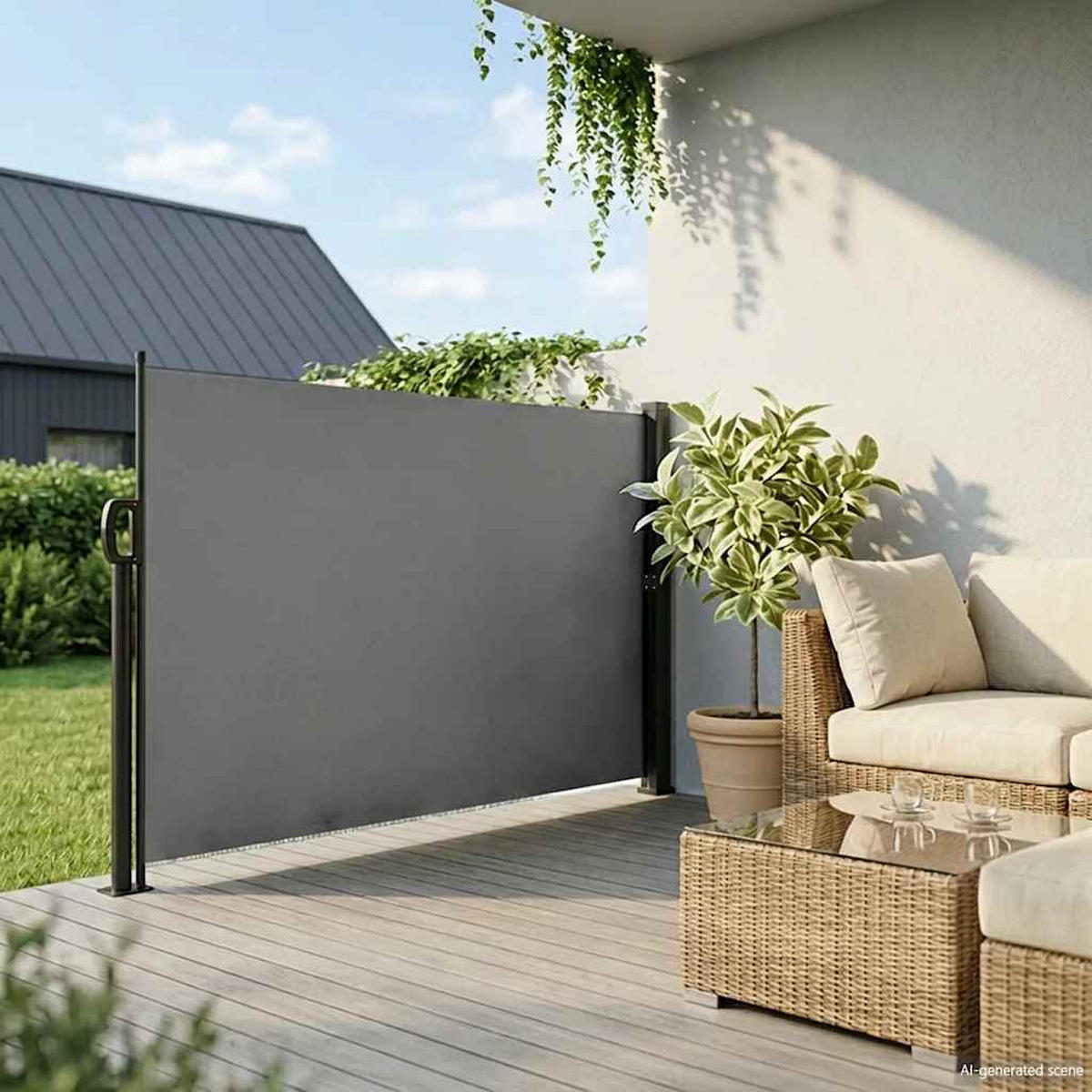 SEITENMARKISE Ausziehbar Anthrazit 160/600 Cm - Anthrazit, Textil (160/600cm) - vidaXL