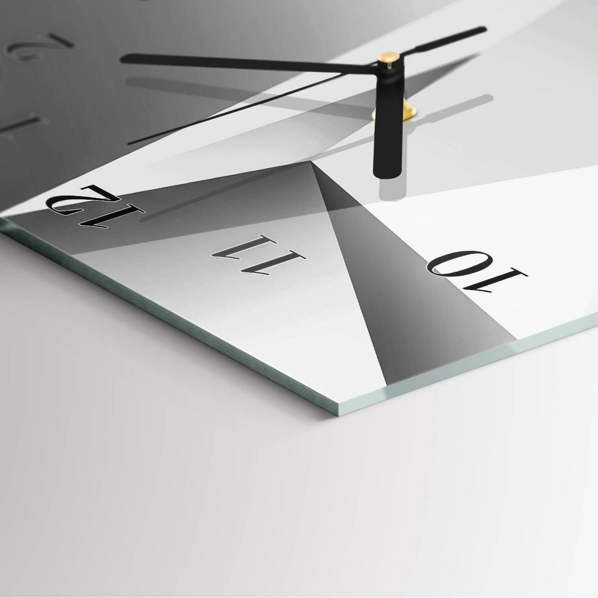 WANDUHR 60x30 cm - Eiffelturm - Weiß, Glas (30/60/0.4cm) - TULUP