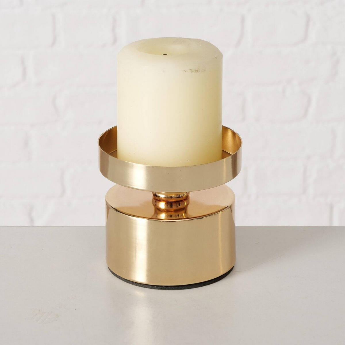 KERZENHALTER Meril 3er-Set Ø 7,5 cm - Goldfarben, Metall (7.5/15.5/7.5cm) - Boltze Home
