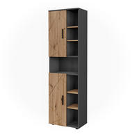 HOCHSCHRANK Irma Anthrazit/Artisan 50 x 172 cm mit 2 Türen - Anthrazit/Eiche Artisan, Holzwerkstoff (50/172/30cm) - Vicco