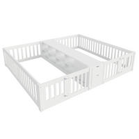 BODENBETT 90/200 cm DE-32636 mit Stauraum und Sicherheitsgittern Weiß - Weiß, Holz (90/200cm) - ComfortXL