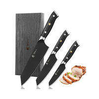 MESSERSET 3-tlg. 9–17 cm - Schwarz, Metall - Wakoli