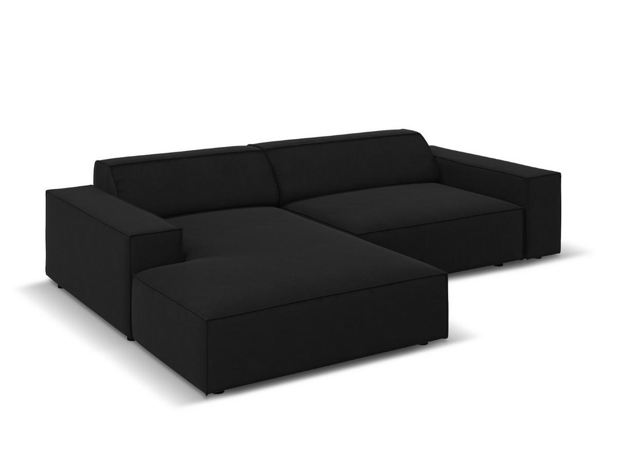 MODULARES-ECKSOFA links Jodie aus Samt schwarz 3 Sitzplätze - Schwarz, Textil (166/224cm) - Micadoni