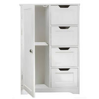 BADEZIMMERSCHRANK MDF Weiß 4 Schubladen 1 Tür 60x30x80 cm - Weiß, Holzwerkstoff (60/81/30cm) - Begryf