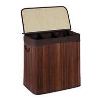 WÄSCHEKORB - Braun, Holz/Wellpappe (62.5/62/42.5cm) - Relaxdays