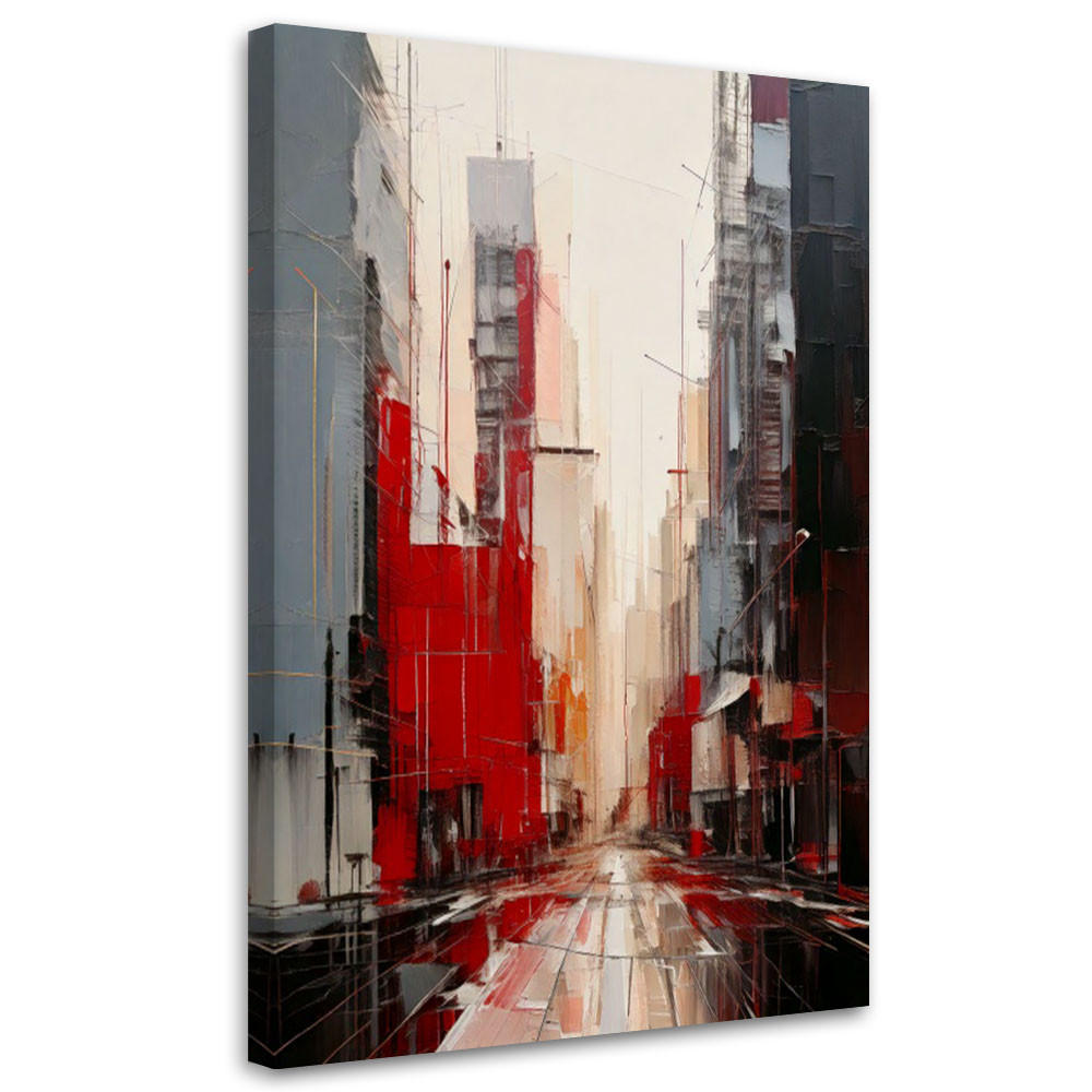 LEINWANDBILD Abstraktion 70x100cm - Rot, Textil (70/100cm) - Feeby