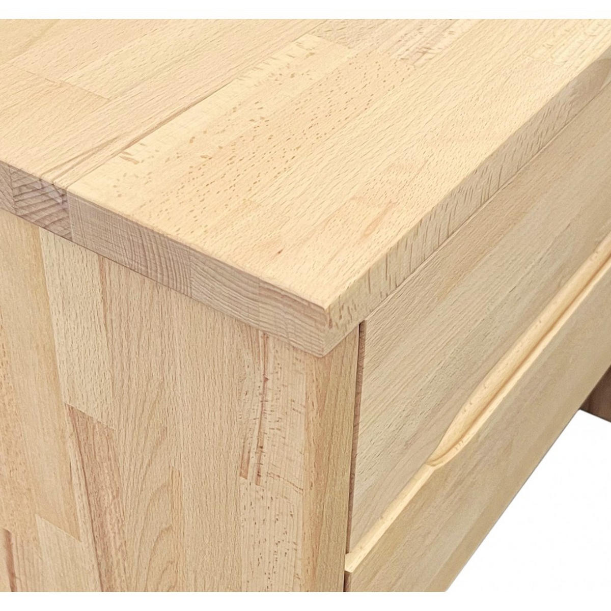 NACHTTISCH mit 2 Schubladen/ Nachttisch 35x45x40cm - Massivholz Buche geölt - Naturfarben, Holz (45/40/35cm) - Weber Industries