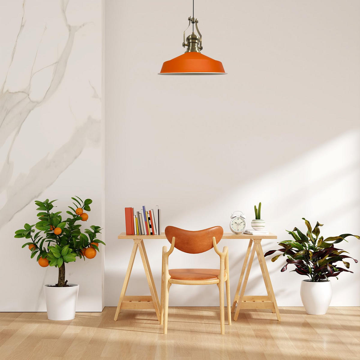 HÄNGELAMPE Neo-Asletl 40/39 cm - Orange, Metall (39/40/39cm) - Bamyum