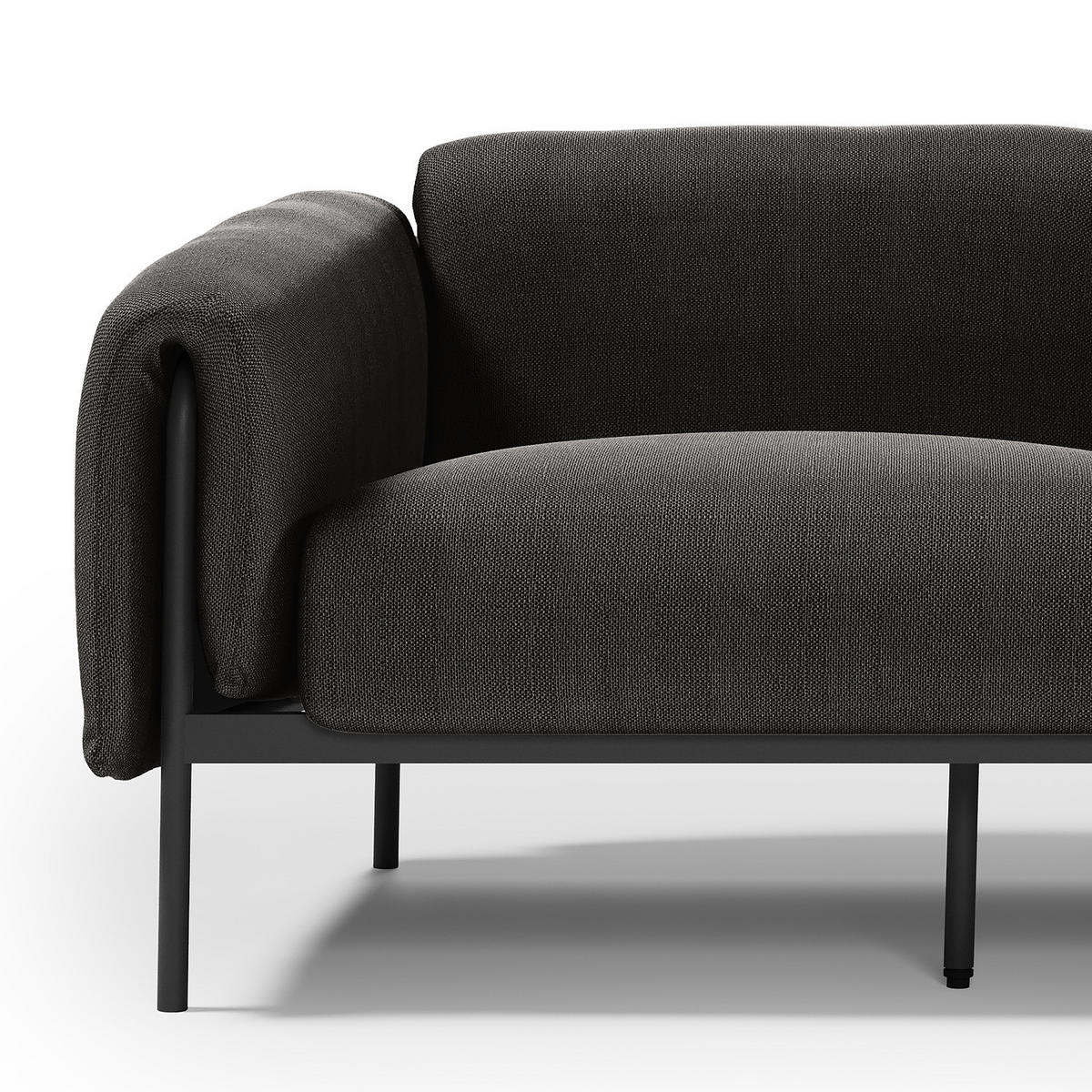 2-SITZER OUTDOOR-SOFA - Schwarz, Textil/Metall (184/70/98cm) - home24