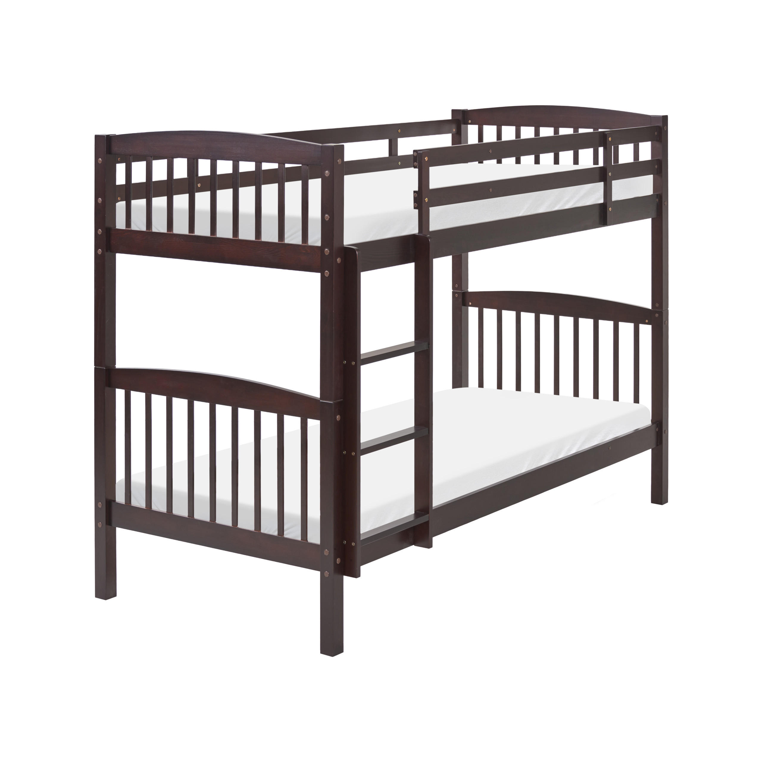 Beliani Hochbett Braun 90x200 cm