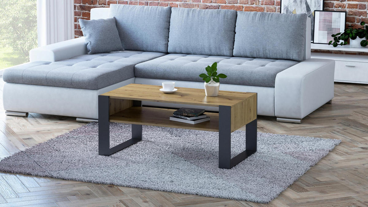 COUCHTISCH KAJA Artisan Eiche 100/53,6/50 cm - Eiche Artisan, Holzwerkstoff (53.6/100/50cm) - Matkam Möbel