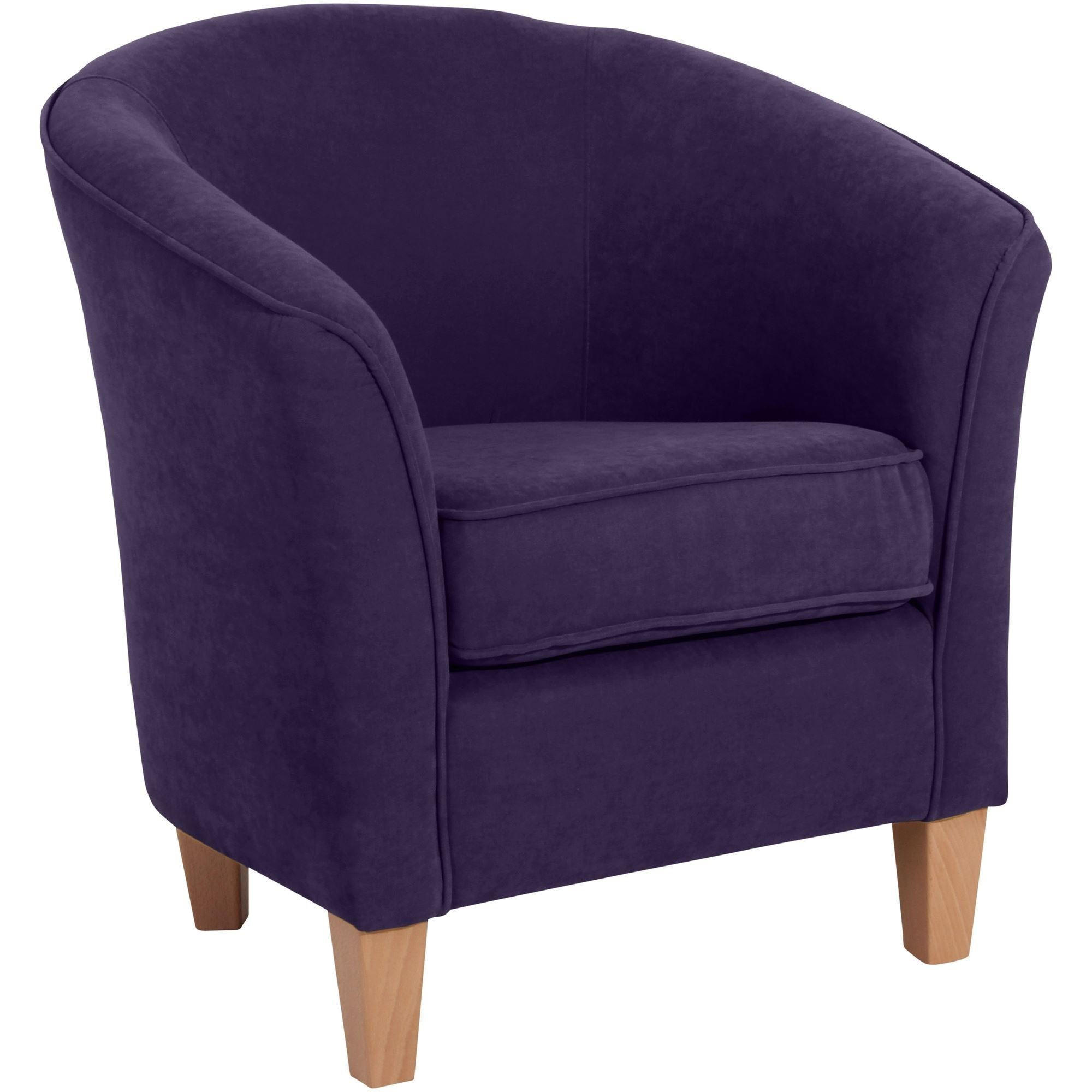 SESSEL Karine Bezug Veloursstoff Buche natur / violett - Lila, Kunststoff (70/74/70cm) - 58aufmkessel