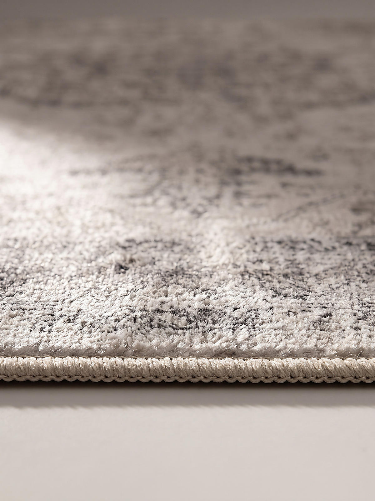 TEPPICH Kurzflor, waschbar, mit floralen Ornamenten, VERNANTE in Beige-Grau, 160 x 230 cm - Beige, Textil (160/230cm) - KADIMA DESIGN