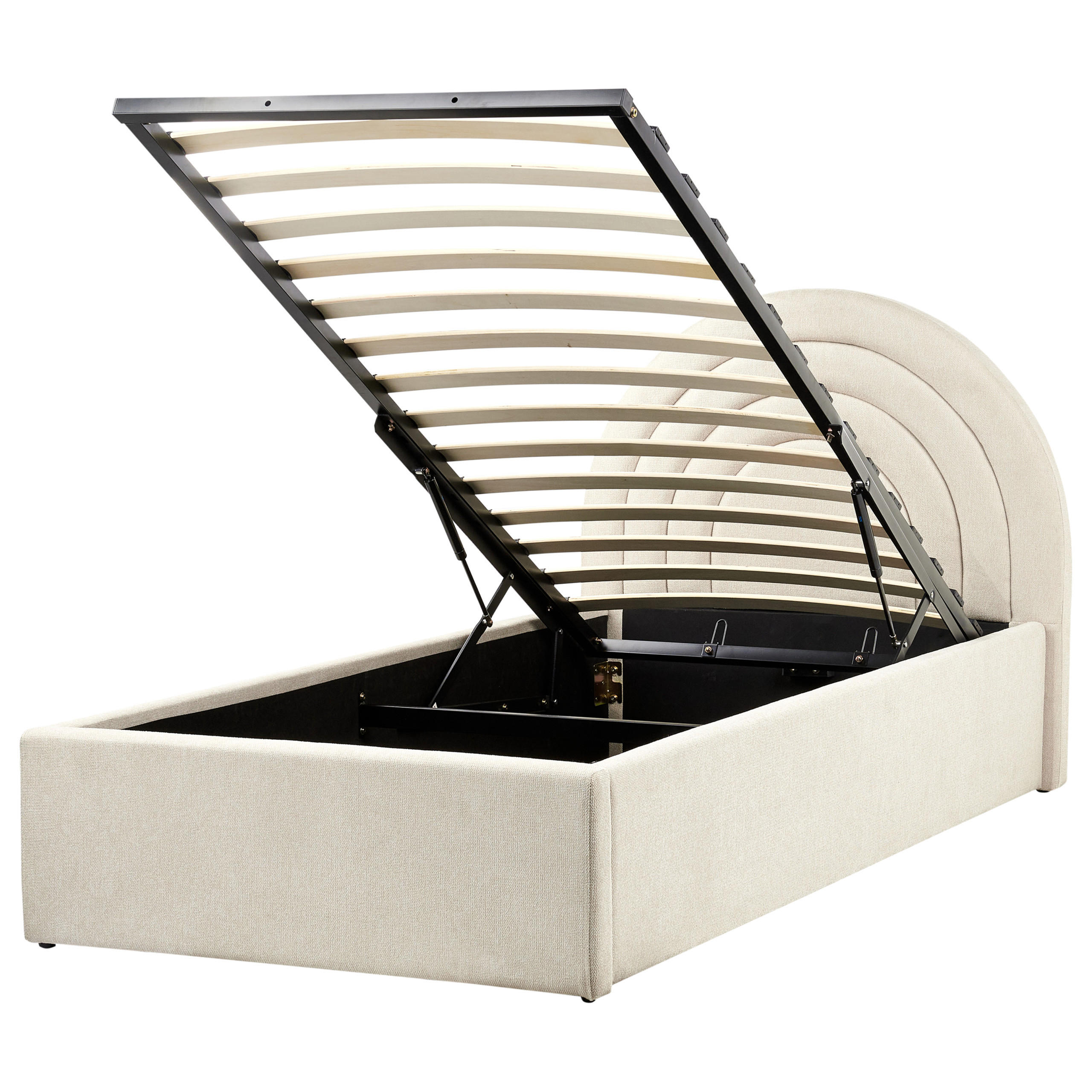 KINDERBETT mit Stauraum 90x200 cm Beige Anet - Beige, Textil (90/200cm) - Beliani