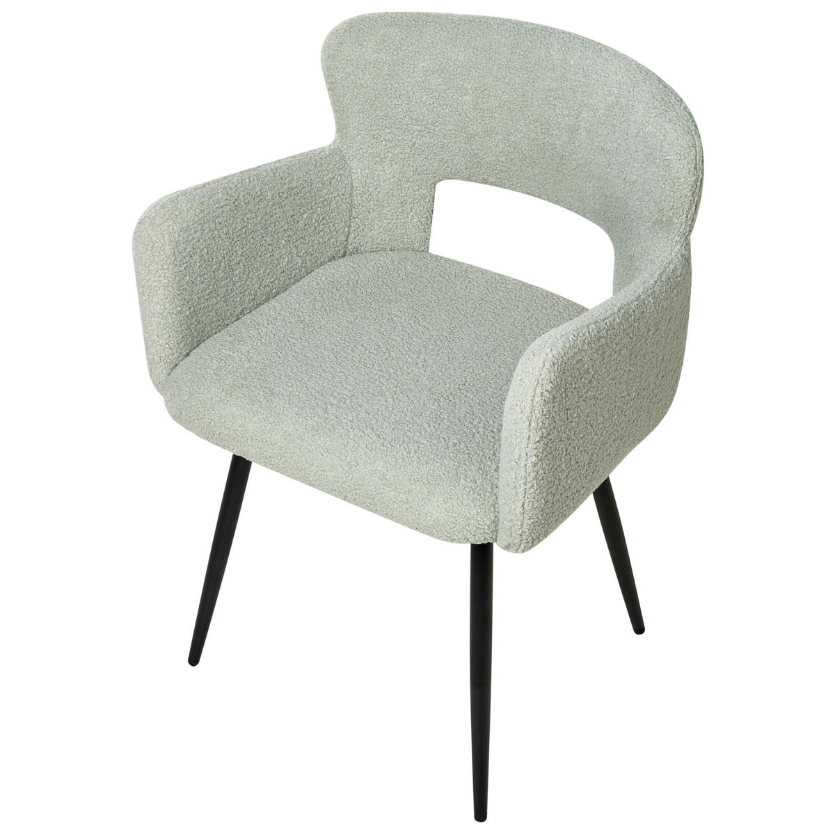 ESSZIMMERSTUHL 2er-Set Hellgrün Sanilac - Schwarz/Hellgrün, Textil (54/76/50cm) - Beliani