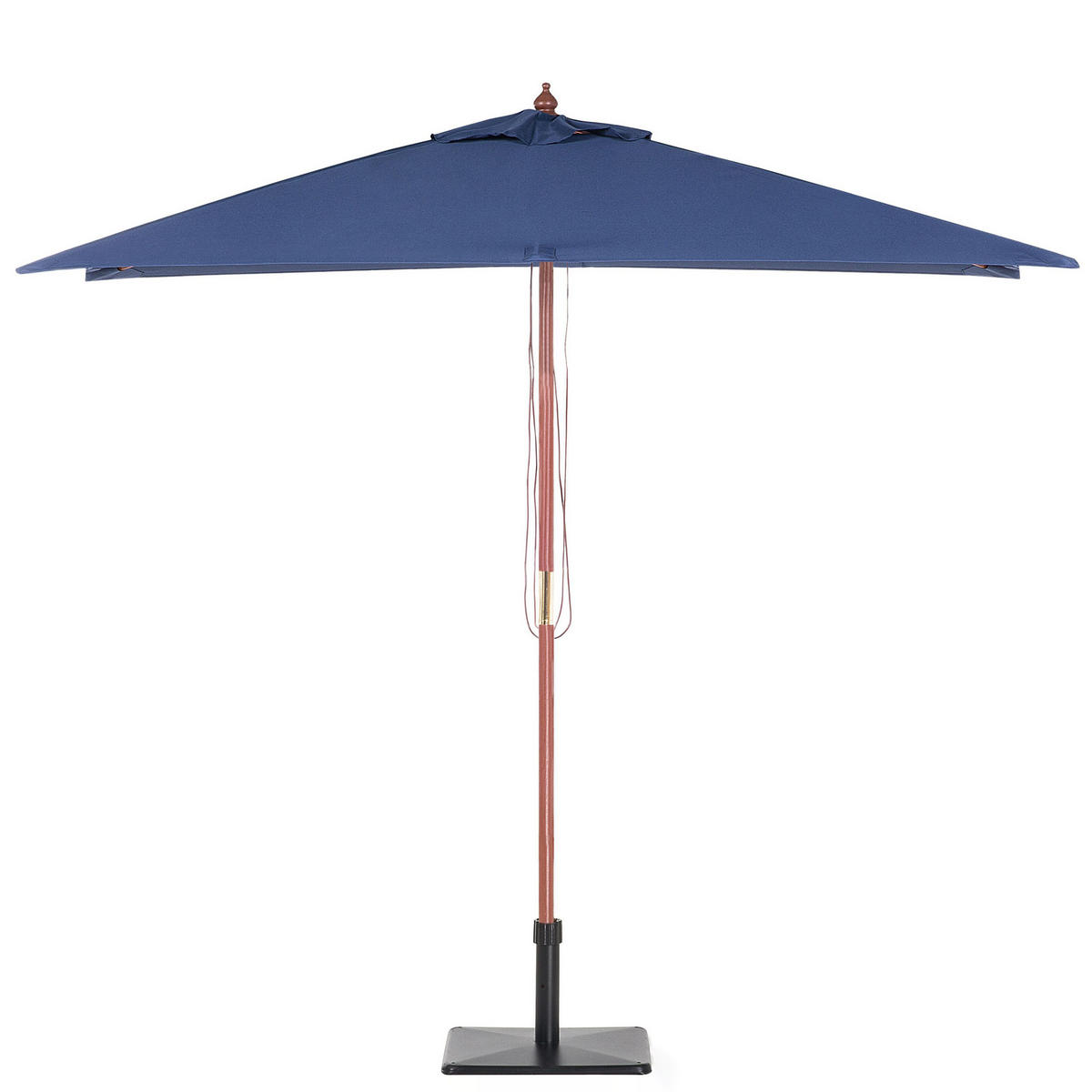 SONNENSCHIRM marineblau 195/144/244 cm Flamenco - Blau/Dunkelbraun, Textil (195/144cm) - Beliani