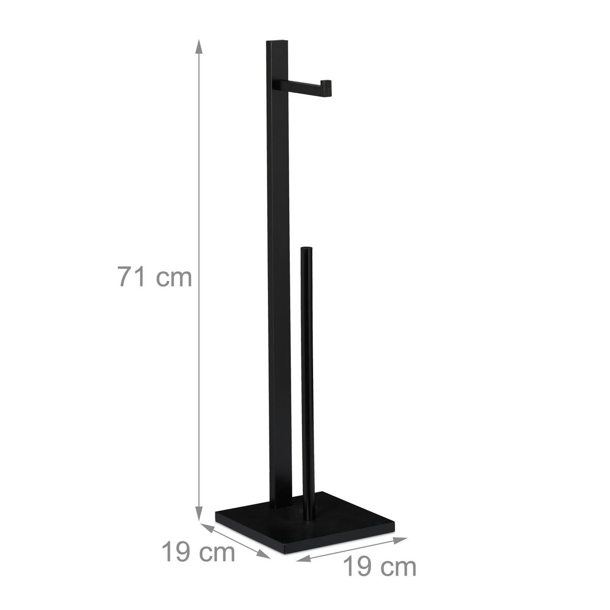 TOILETTENPAPIERHALTER - Schwarz, Holz/Holzwerkstoff (19/71/19cm) - Relaxdays
