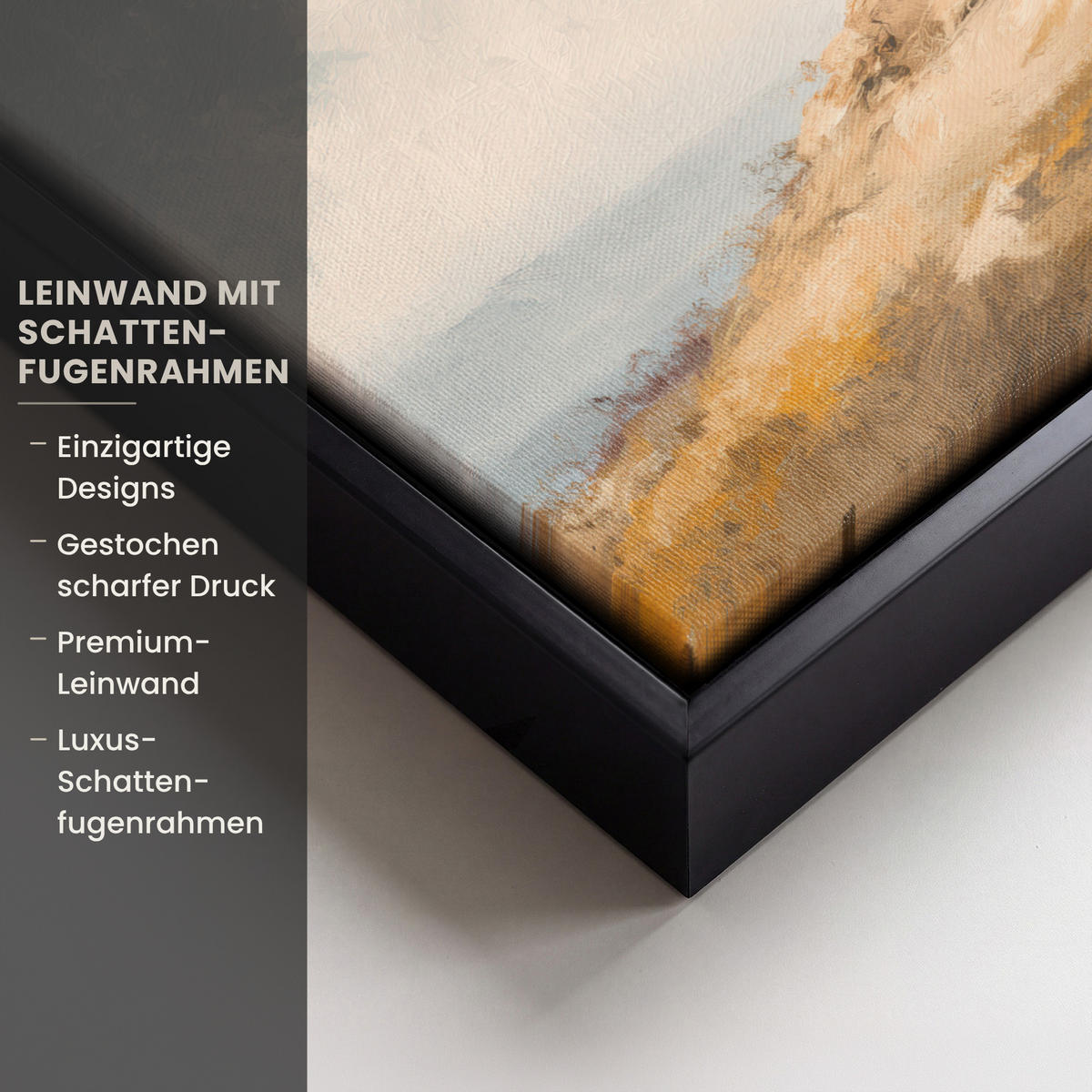 LEINWAND Bilder mit Rahmen - Hügel - Abstrakt - Christentum - Kreuz - 40x30 - Hellgrau, Textil (40/30cm) - MuchoWow
