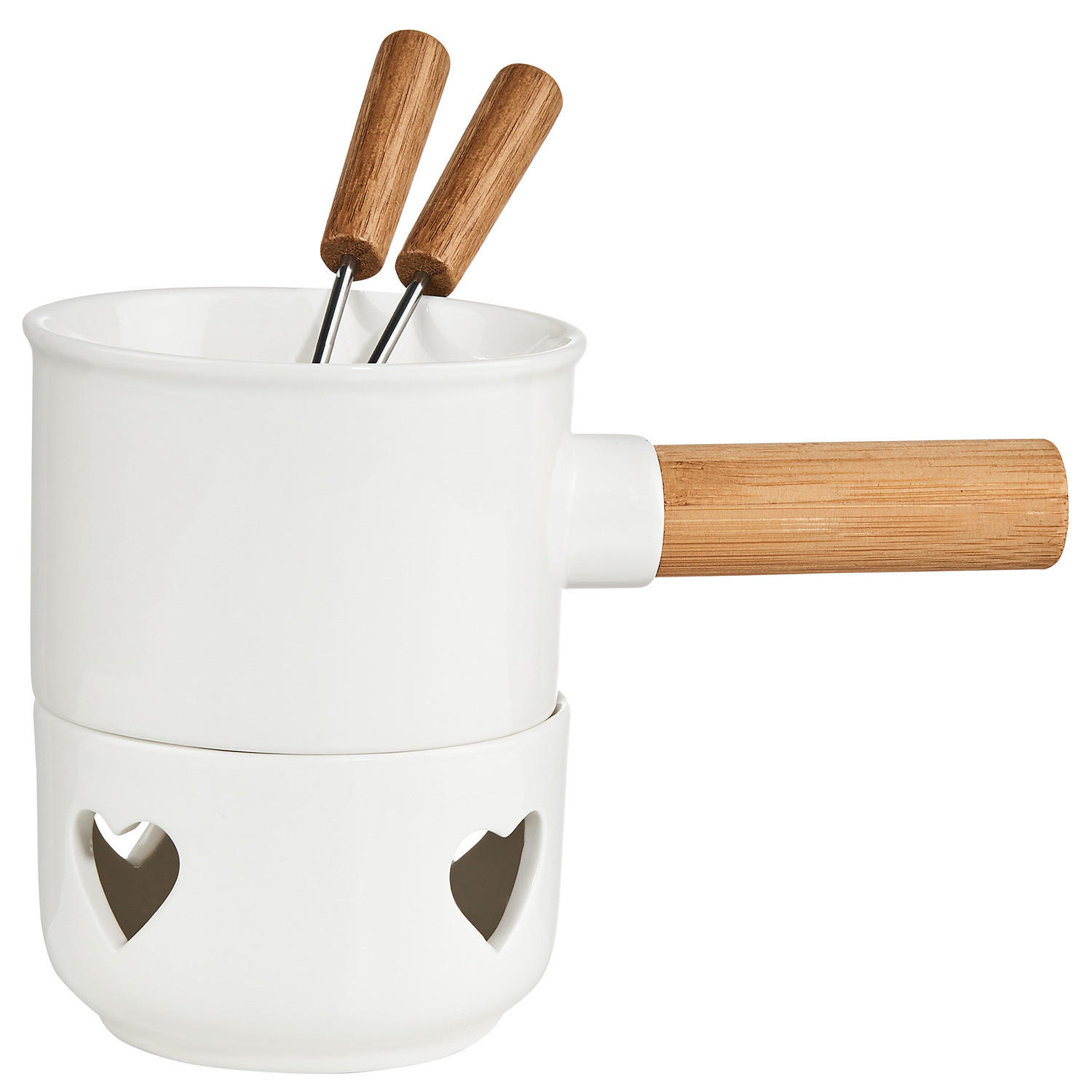SCHOKOLADEN-FONDUE Hot Choc - Weiß, Holz (9/14cm) - BUTLERS