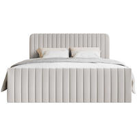 BOXBETT Saliano mit Topper und Chenille-Bezug Hellgrau, 140x200 cm - Hellgrau, Kunststoff/Textil (140/200cm) - Selsey