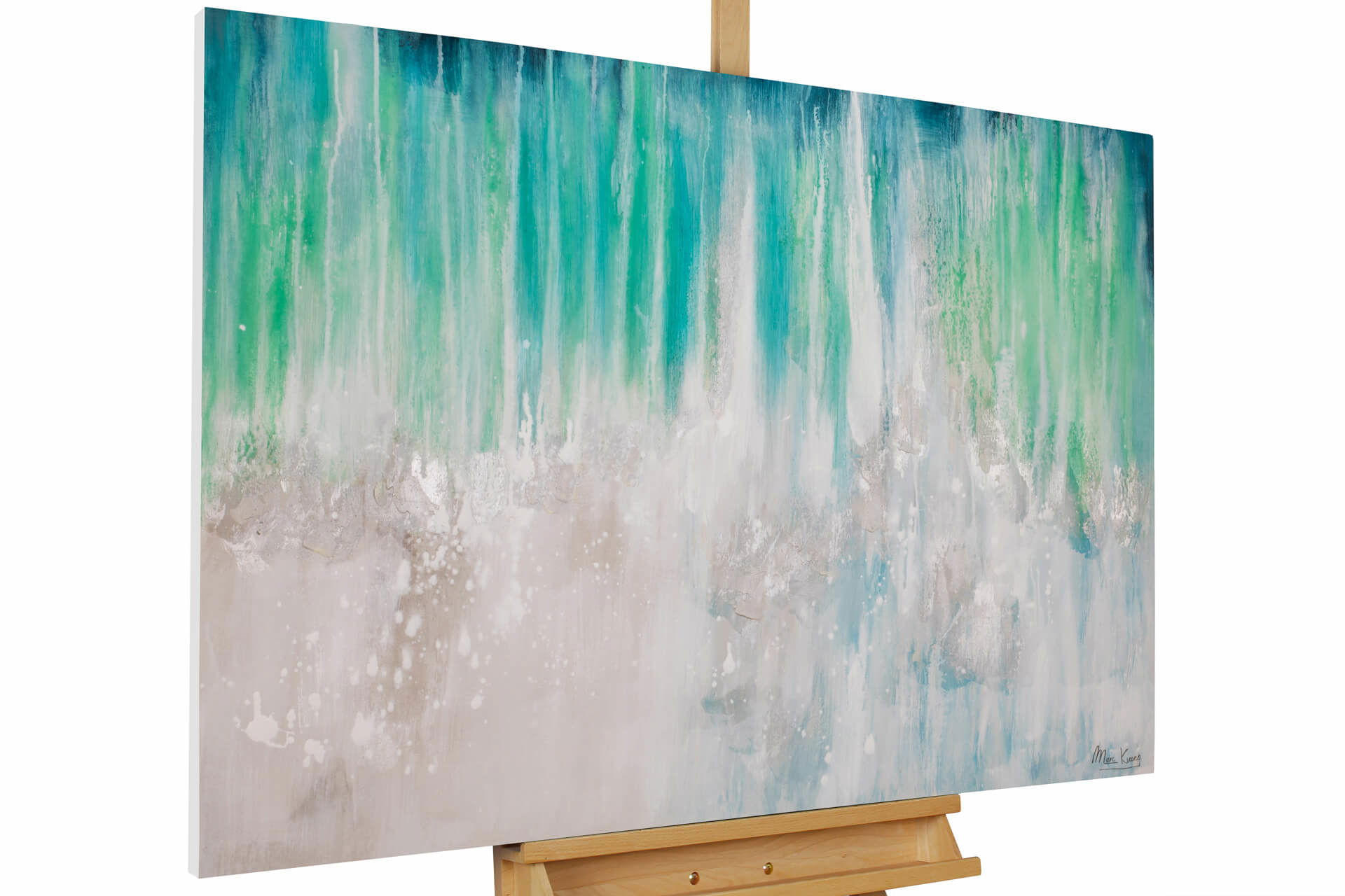 ACRYLBILD HANDGEMALT 120/80 cm - Blau, Holz/Textil (1.84/80cm) - KUNSTLOFT