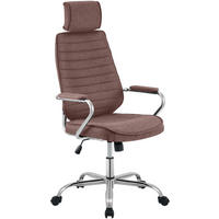 CHEFSESSEL Stoff Braun - Chromfarben/Braun, Textil/Metall (60/117/67cm) - CLP